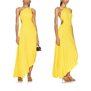 A.L.C. Delfina One-Shoulder Dress in Sole Yellow Size 6‎